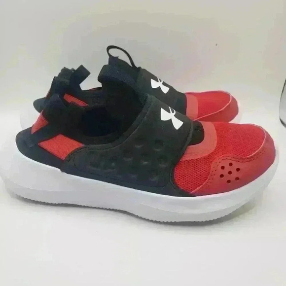 Under Armour Shoes Youth  Size 1.5 Runplay Red/Black Running School Walking - Picture 1 of 5